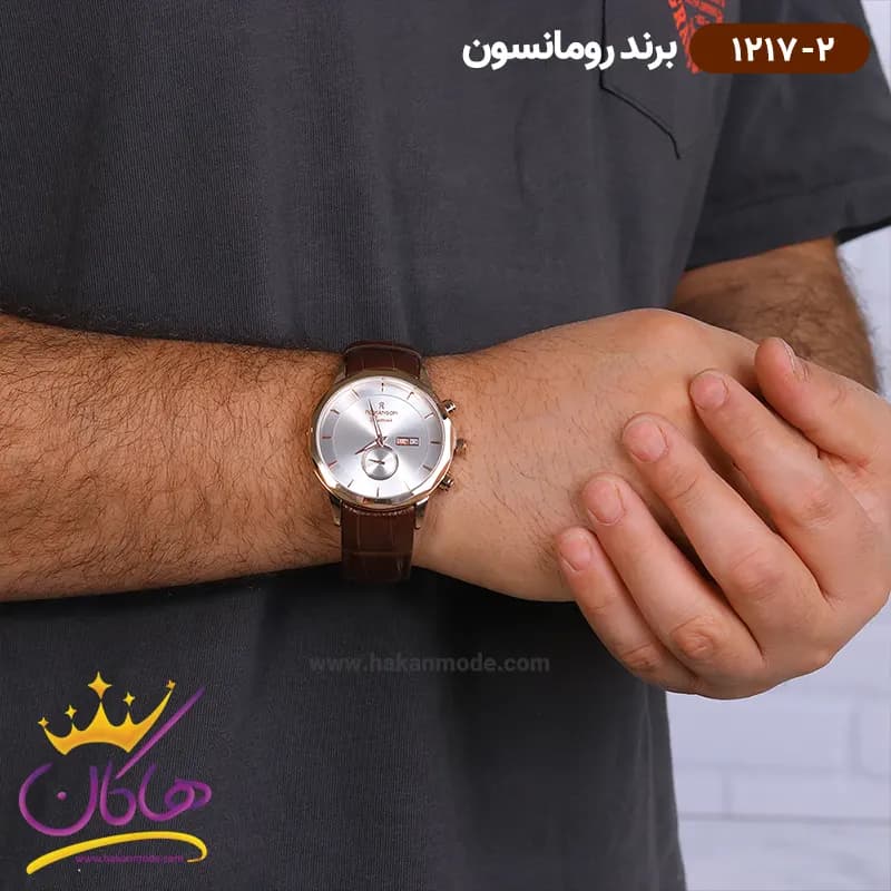 ساعت رومانسون مردانه بند چرمی 1217/2 — تصویر ۴