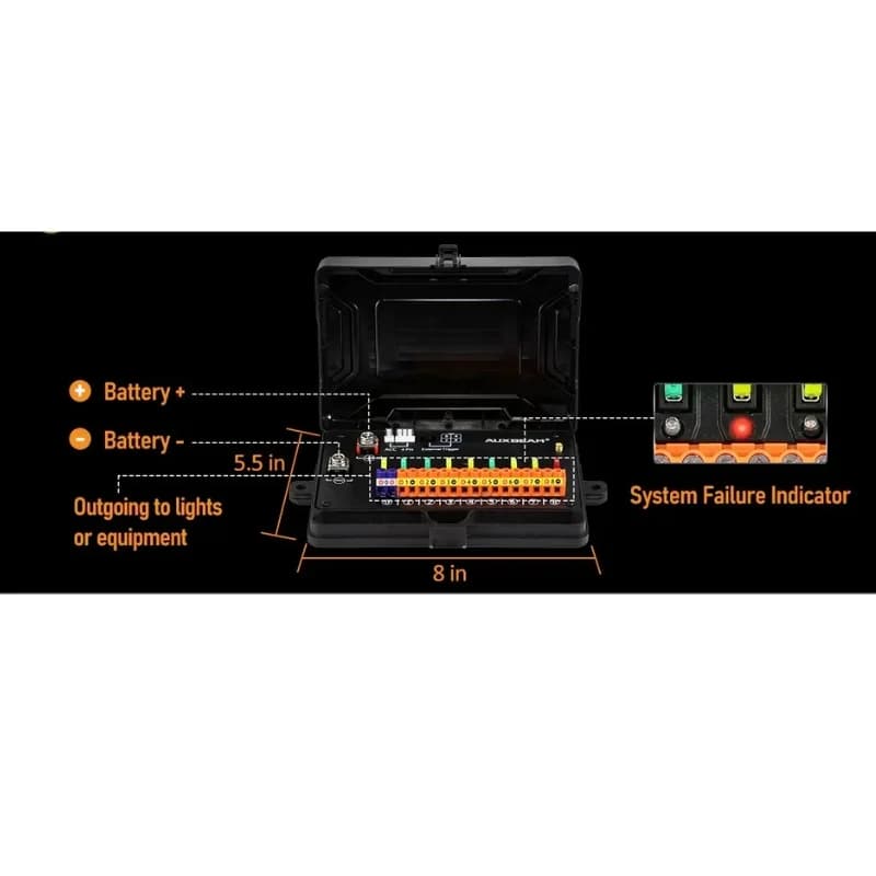 کنترل پنل و صفحه کلید فشاری 6 کلید (Auxbeam) با چراغ پس زمینه RGB مدل KS-80 — تصویر ۵