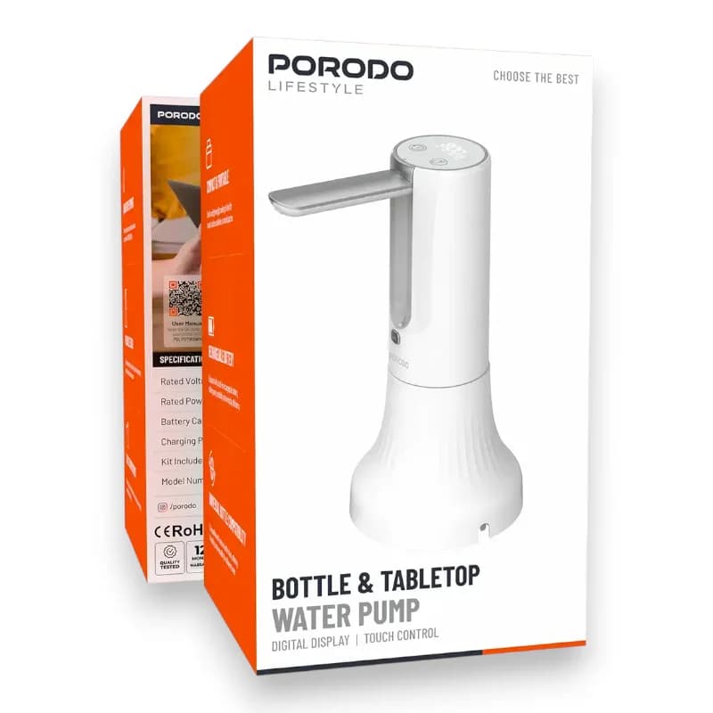 پمپ آب رومیزی شارژی پرودو (Porodo) مدل lfdtwd-wh — تصویر ۲