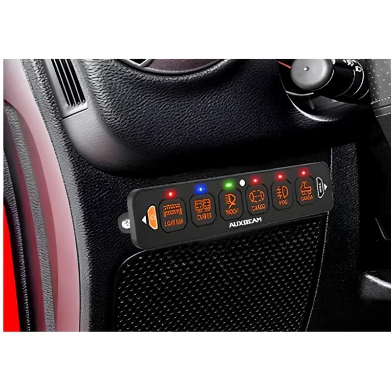 کنترل پنل و صفحه کلید فشاری 6 کلید تک ردیفه (Auxbeam) با چراغ پس زمینه RGB مدل AS-R60 — تصویر ۶