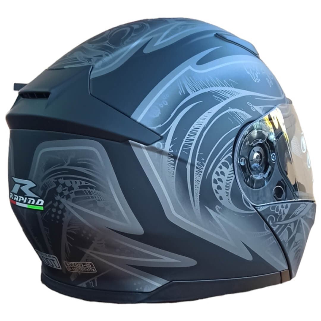کلاه کاسکت فک متحرک راپیدو BLACK SLV 950 — تصویر ۴
