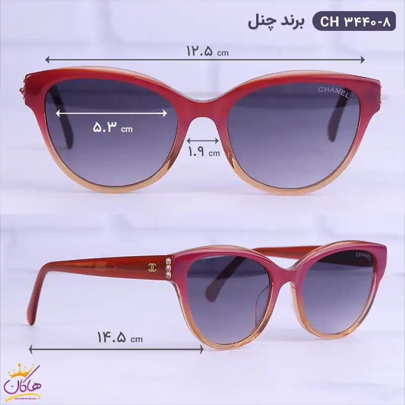عینک آفتابی چنل زنانه طرح گربه ای ch3440 — تصویر ۲