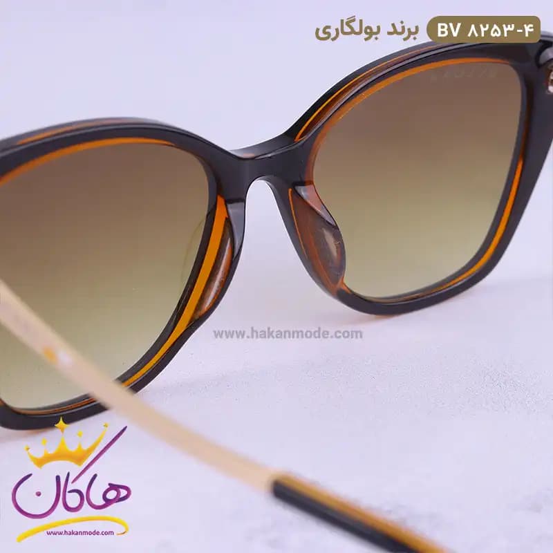 عینک آفتابی بولگاری زنانه گربه ای قهوه ای BV8253/4 — تصویر ۴
