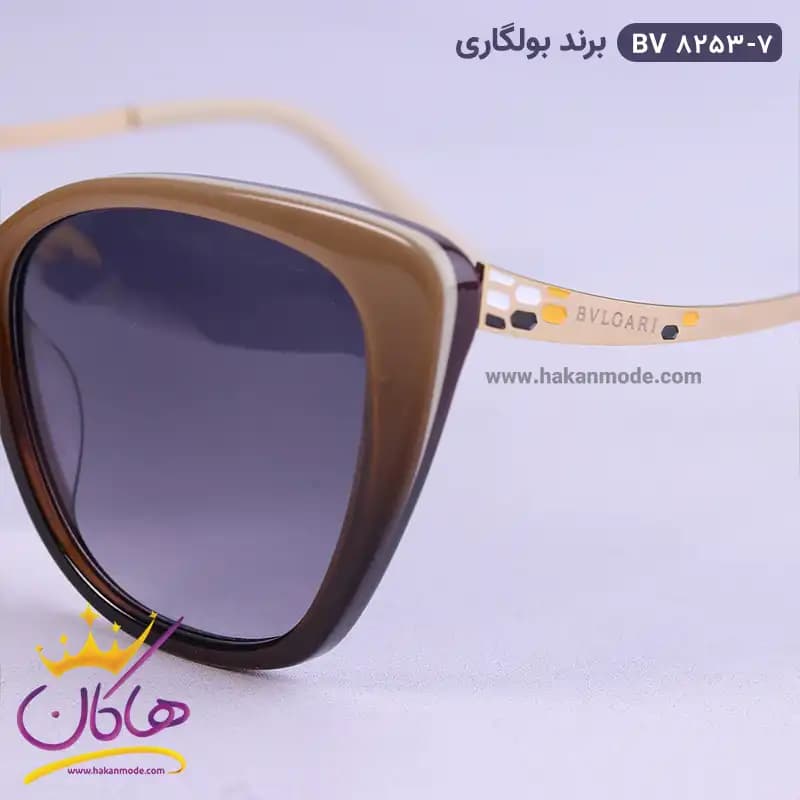 عینک آفتابی بولگاری زنانه گربه ای دودی BV8253/7 — تصویر ۵