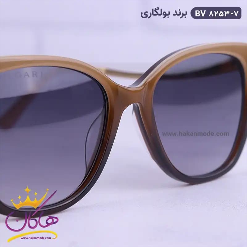 عینک آفتابی بولگاری زنانه گربه ای دودی BV8253/7 — تصویر ۳