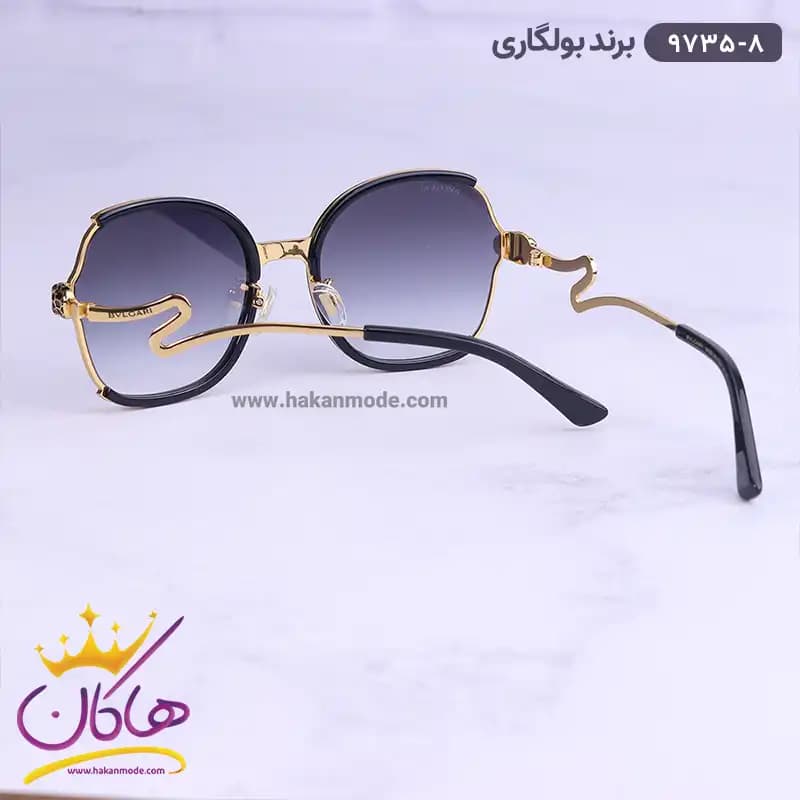 عینک آفتابی بولگاری زنانه گرد مشکی 9735/8 — تصویر ۵