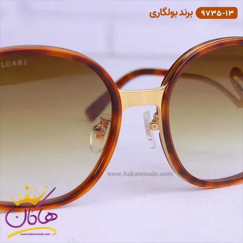 عینک آفتابی بولگاری زنانه گرد قهوه ای 9735/13 — تصویر ۳