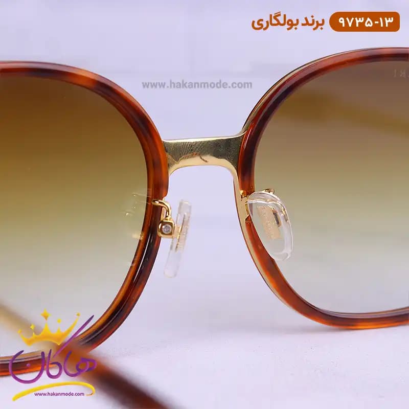 عینک آفتابی بولگاری زنانه گرد قهوه ای 9735/13 — تصویر ۴