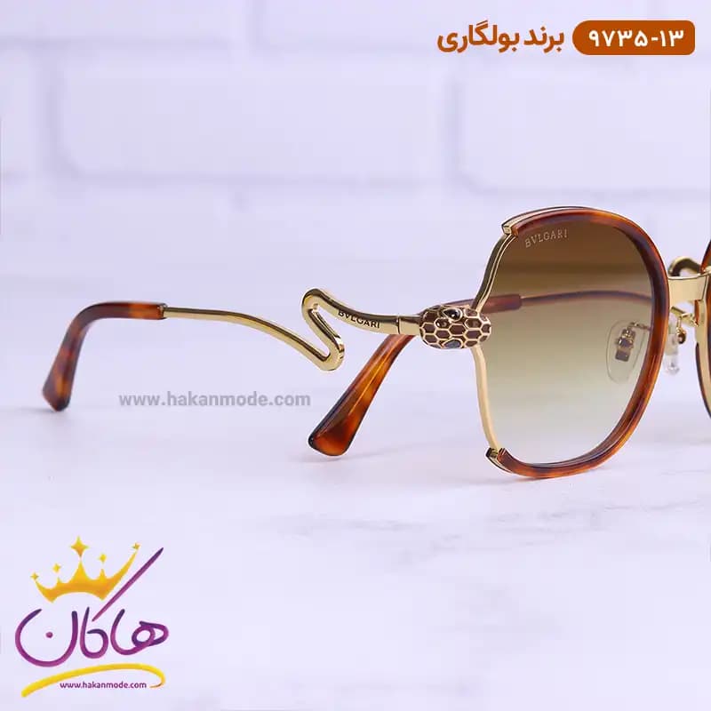 عینک آفتابی بولگاری زنانه گرد قهوه ای 9735/13 — تصویر ۵