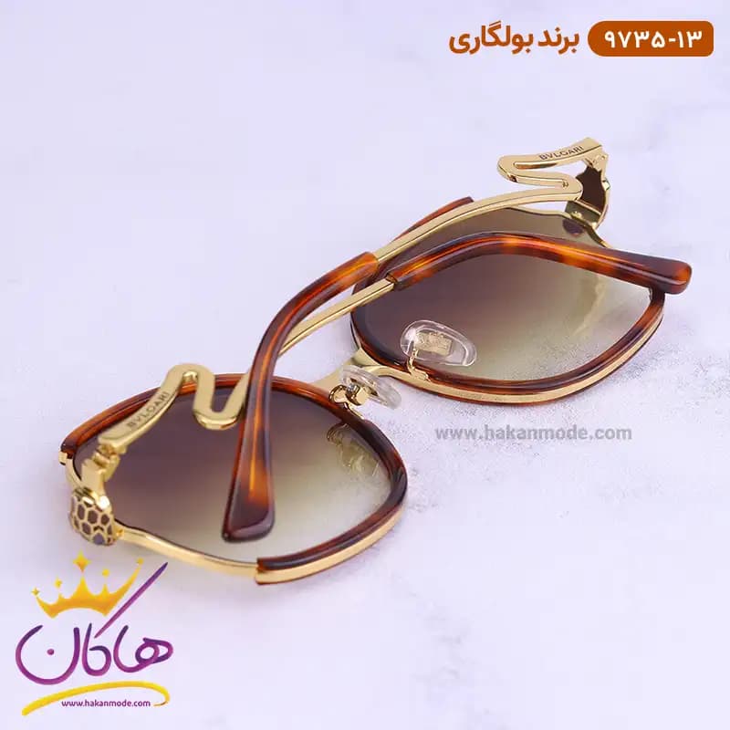 عینک آفتابی بولگاری زنانه گرد قهوه ای 9735/13 — تصویر ۷