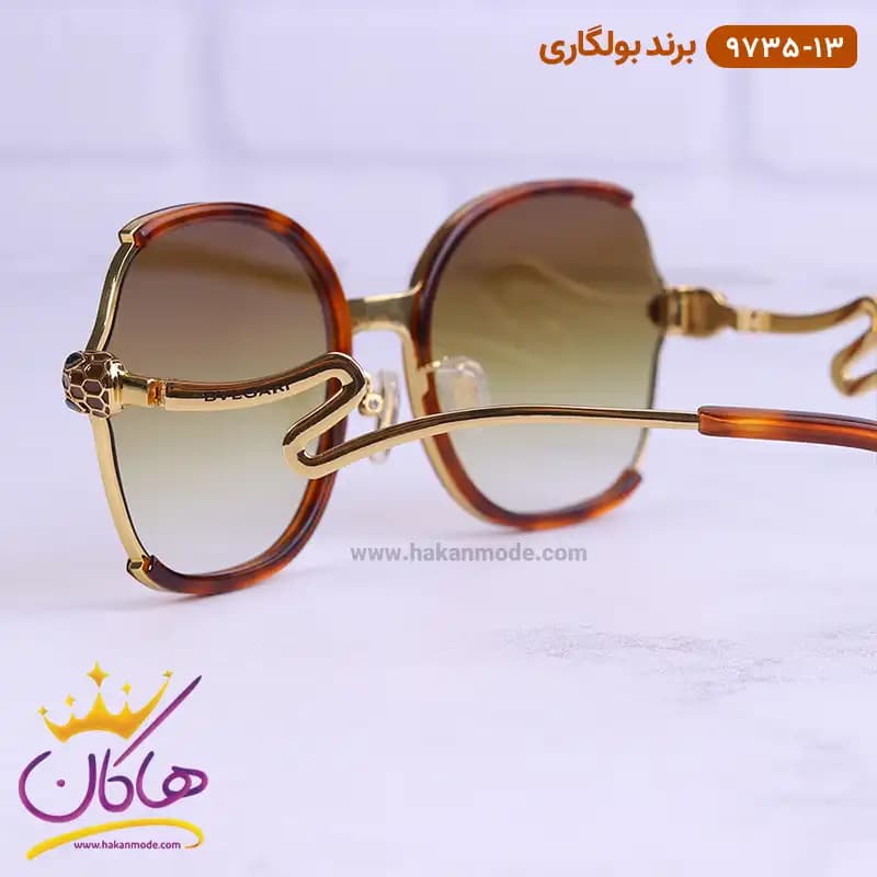 عینک آفتابی بولگاری زنانه گرد قهوه ای 9735/13 — تصویر ۶