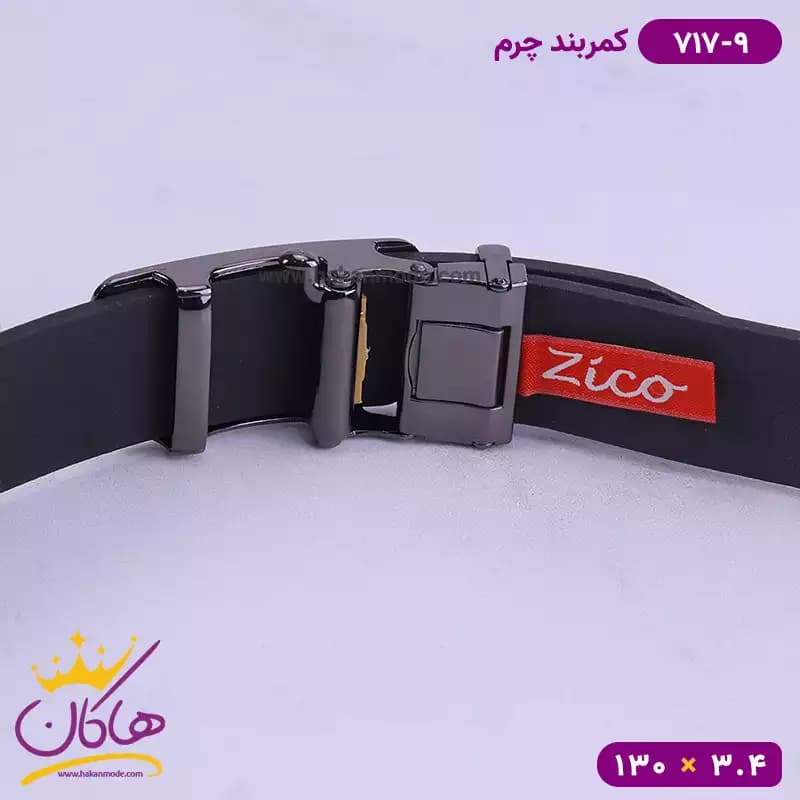کمربند چرم مردانه مشکی کد 717/9 — تصویر ۴