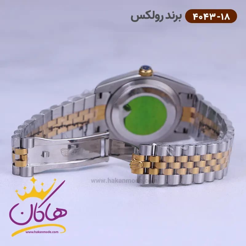 ساعت رولکس مردانه فلزی دیت جاست صفحه قهوه ای کد 4043/18 — تصویر ۲