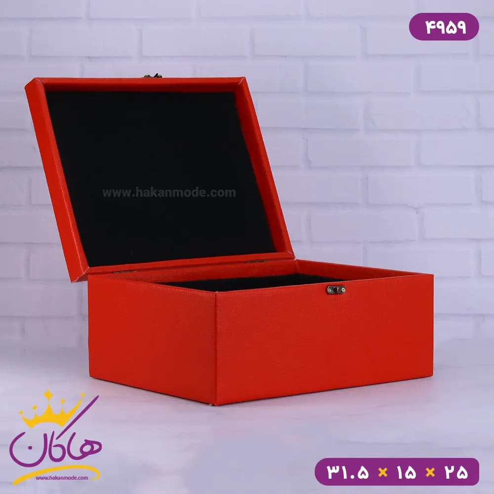 جعبه هدیه طرح دار قرمز | کد 4959 — تصویر ۲