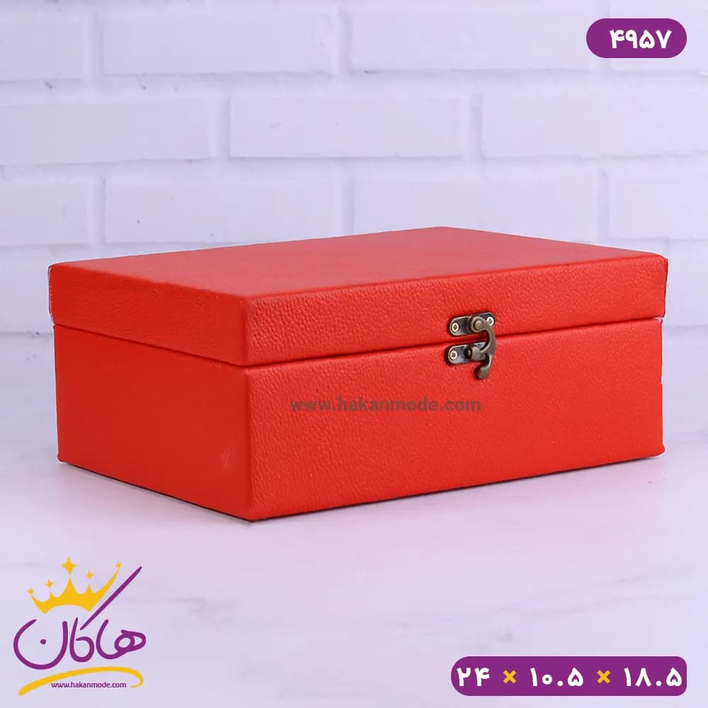 جعبه هدیه طرح چرم قرمز | کد 4957 — تصویر ۳
