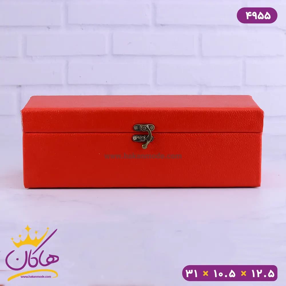 جعبه هدیه قرمز طرح دار | کد 4955