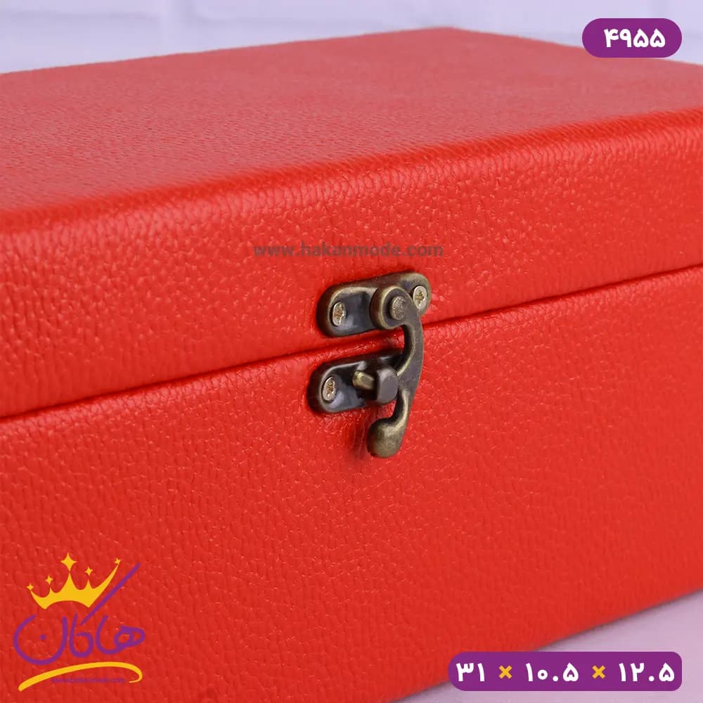 جعبه هدیه قرمز طرح دار | کد 4955 — تصویر ۴