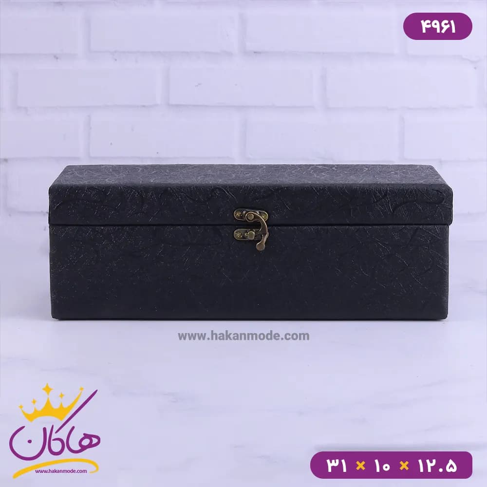 جعبه هدیه چرم مشکی | کد 4961