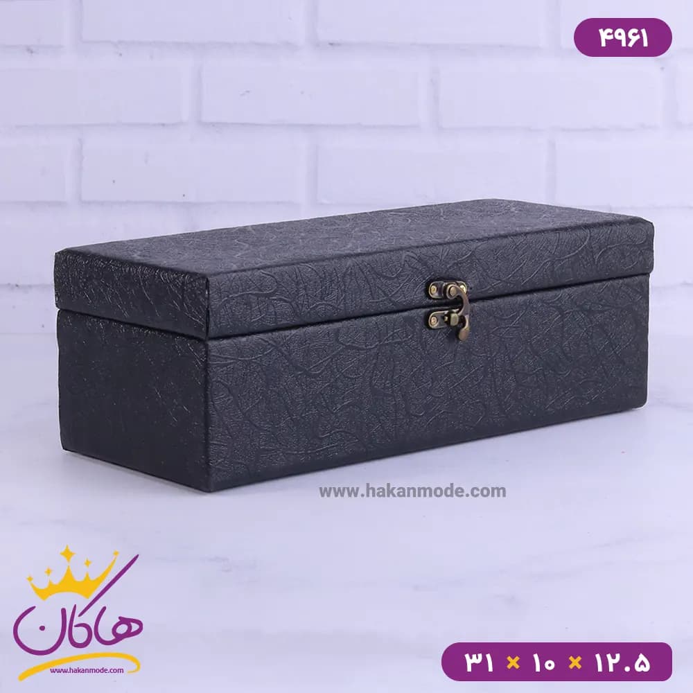 جعبه هدیه چرم مشکی | کد 4961 — تصویر ۵
