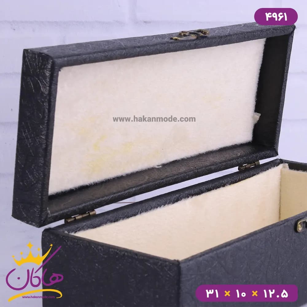 جعبه هدیه چرم مشکی | کد 4961 — تصویر ۴