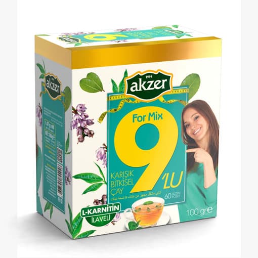 دمنوش ارگانیک فرم رژیمی میکس 9 گیاه اکزر 60 عددی — تصویر ۲