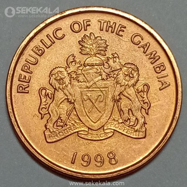 سکه کمیاب 1 باتوت گامبیا 1998 (UNC) — تصویر ۲