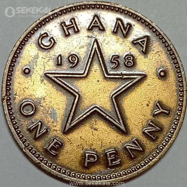 سکه 1 پنی کمیاب غنا 1958 — تصویر ۲