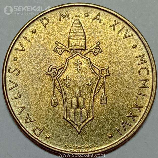 سکه کمیاب 20 لیره واتیکان 1977 (UNC) — تصویر ۲