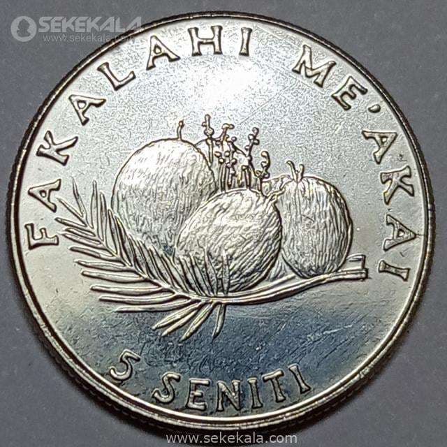 سکه کمیاب 5 سنیتی تونگا 2002 (UNC) — تصویر ۲