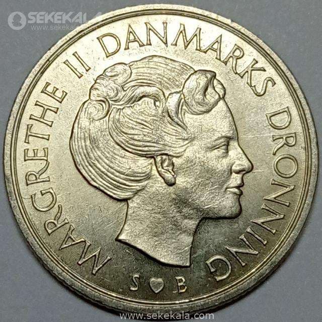 سکه 1 کرون دانمارک 1975 (مارگرت دوم)(کیفیت UNC)