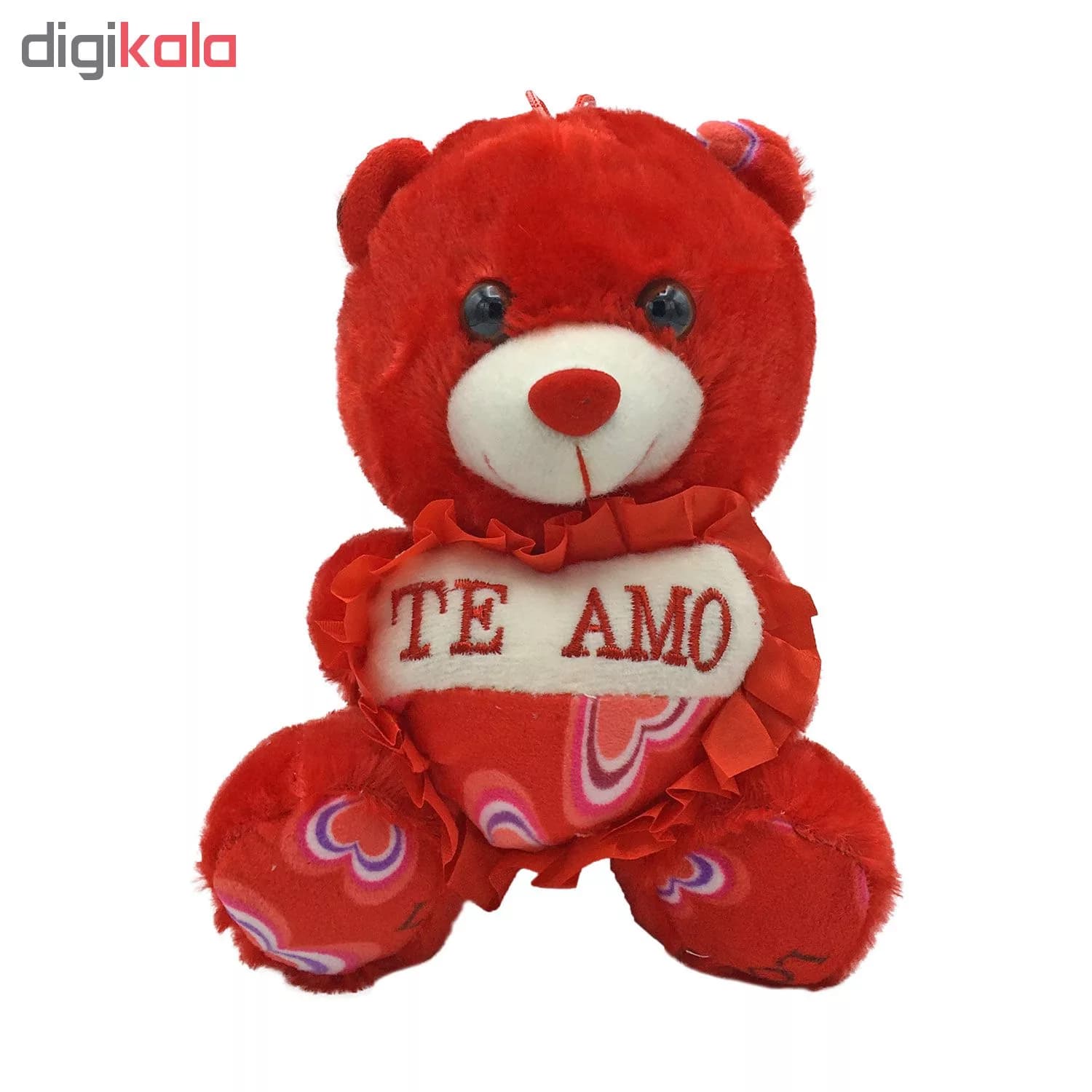 عروسک طرح خرس TE AMO کد 855 ارتفاع 20 سانتی متر — تصویر ۲