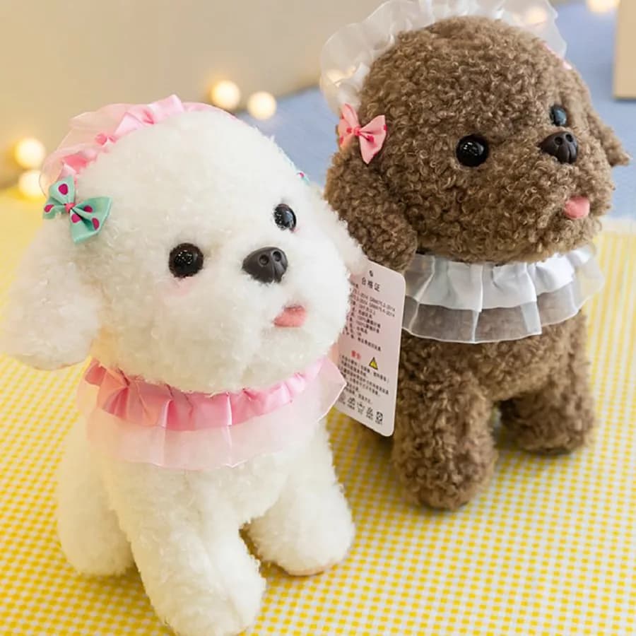 عروسک طرح سگ اشرافی مدل Bichon Frise ارتفاع 25 سانتی متر — تصویر ۲