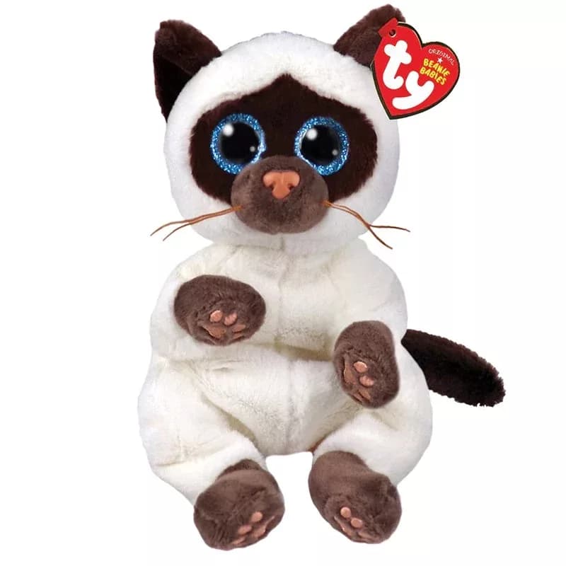 عروسک تی وای طرح گربه سیامی مدل TY Beanie Bellies MISO the Siamese Cat ارتفاع 17 سانتیمتر — تصویر ۳