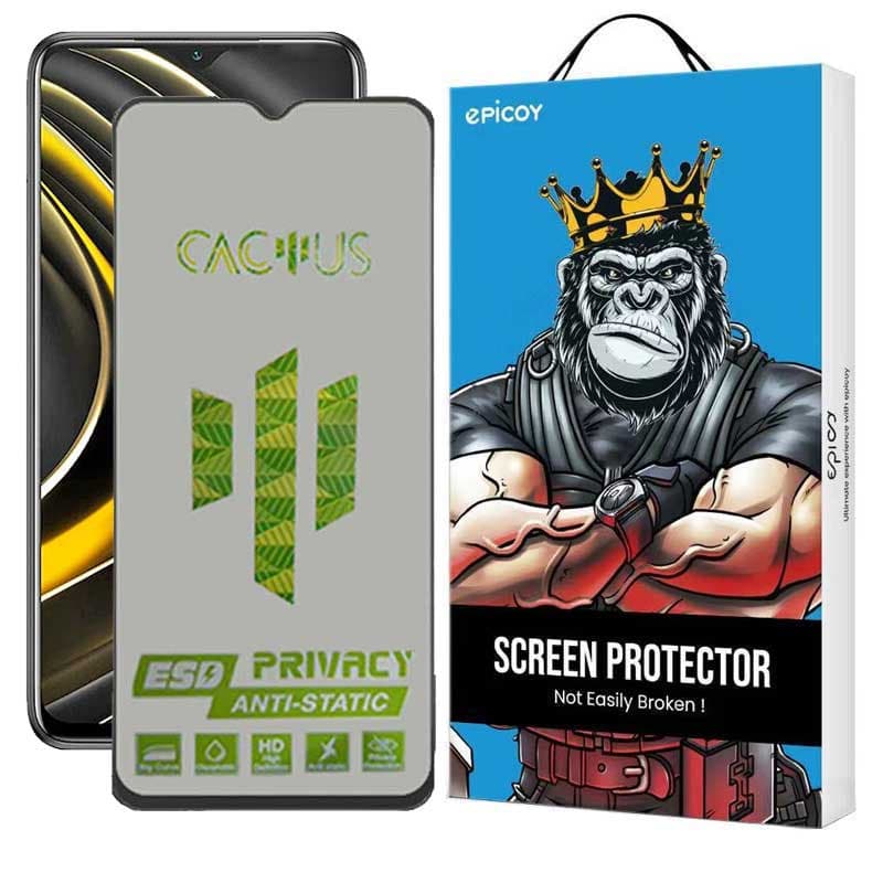 گلس پرایوسی اپیکوی مدل Cactus-ESD-Privacy مناسب برای گوشی موبایل شیائومی Poco M3 / Poco M2 / Poco M2 Reloaded