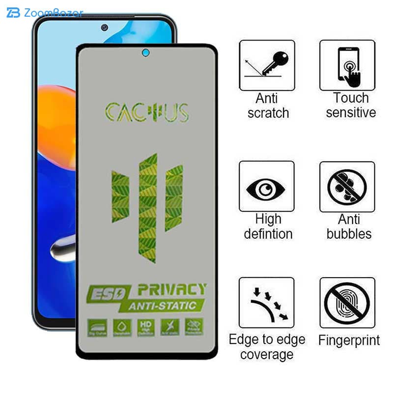 گلس پرایوسی اپیکوی مدل Cactus-ESD-Privacy مناسب برای گوشی موبایل شیائومی Redmi Note 10 4G / Note 11 4G Global / Poco M5s 4G / Poco M4 Pro 4G — تصویر ۶