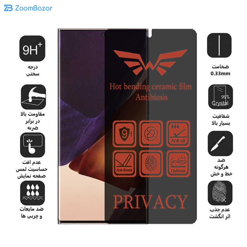 گلس پرایوسی اپیکوی مدل Nano-Privacy مناسب برای گوشی موبایل سامسونگ Galaxy Note 20 Ultra — تصویر ۴