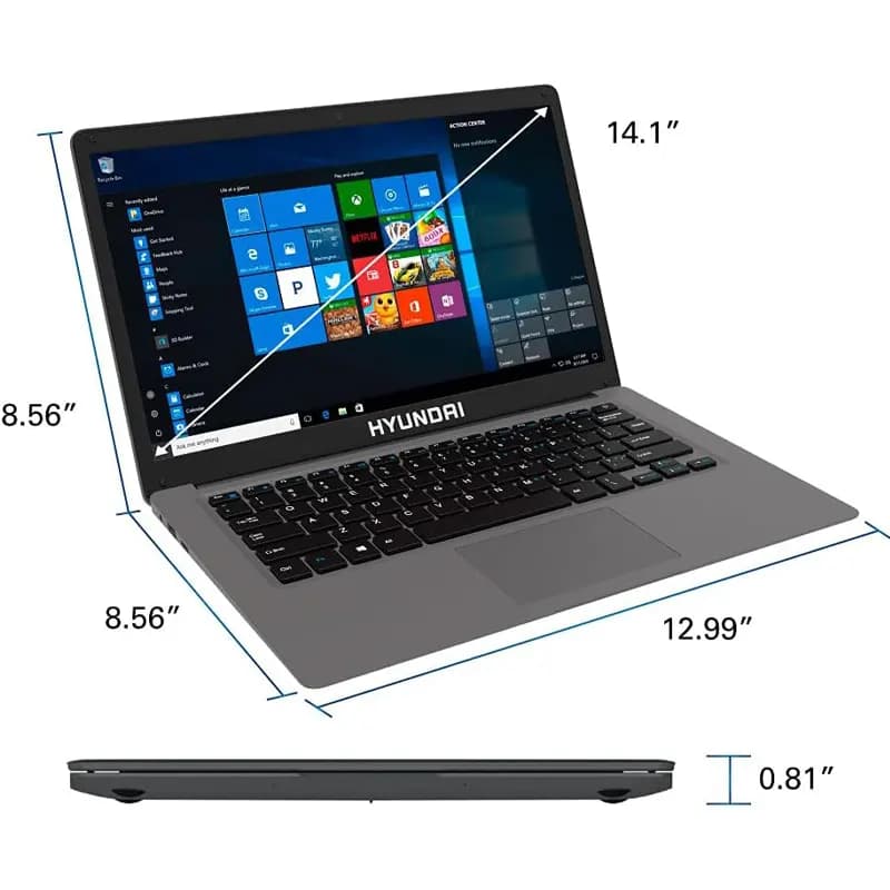 لپ تاپ هیوندای HYUNDAI Hybook | Celeron N4020 | 4G | 128G | INTEL UHD | 14”HD (اپن باکس) — تصویر ۳