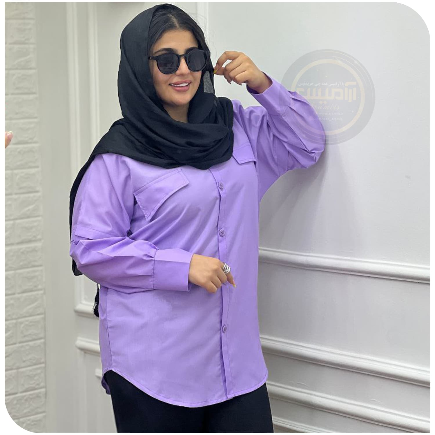 شومیز مانتویی داکرون رنگی — تصویر ۶