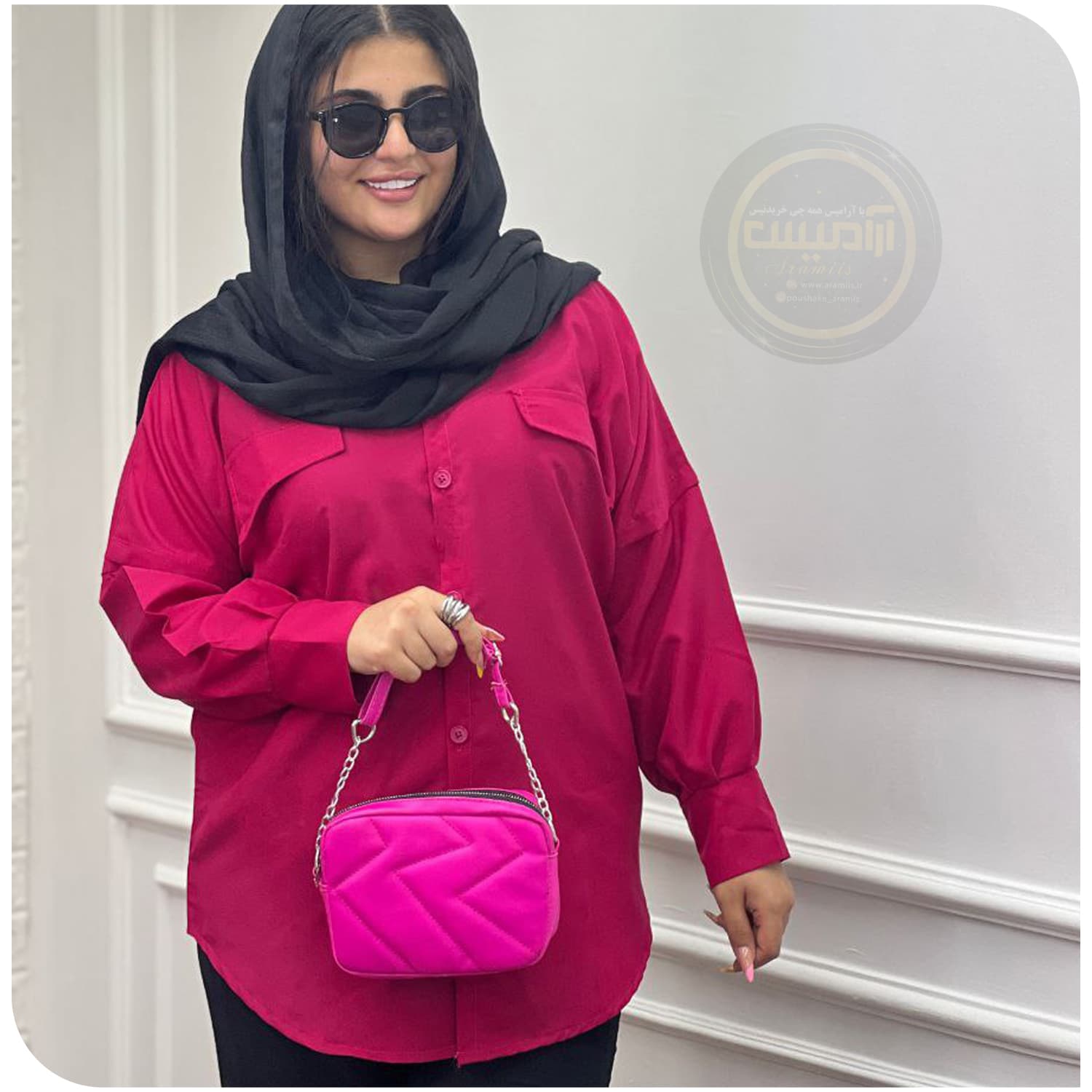 شومیز مانتویی داکرون رنگی — تصویر ۷