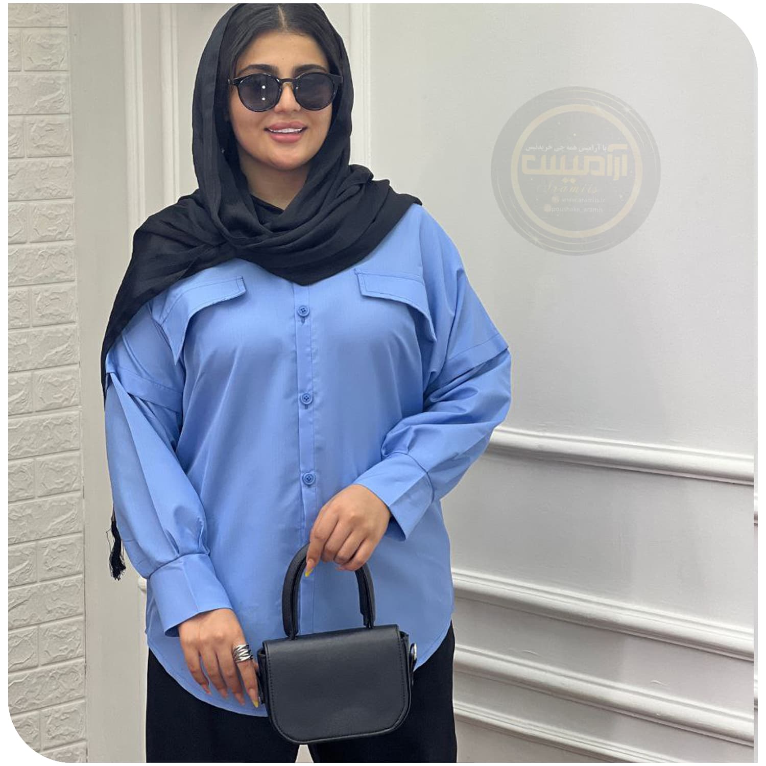 شومیز مانتویی داکرون رنگی — تصویر ۲