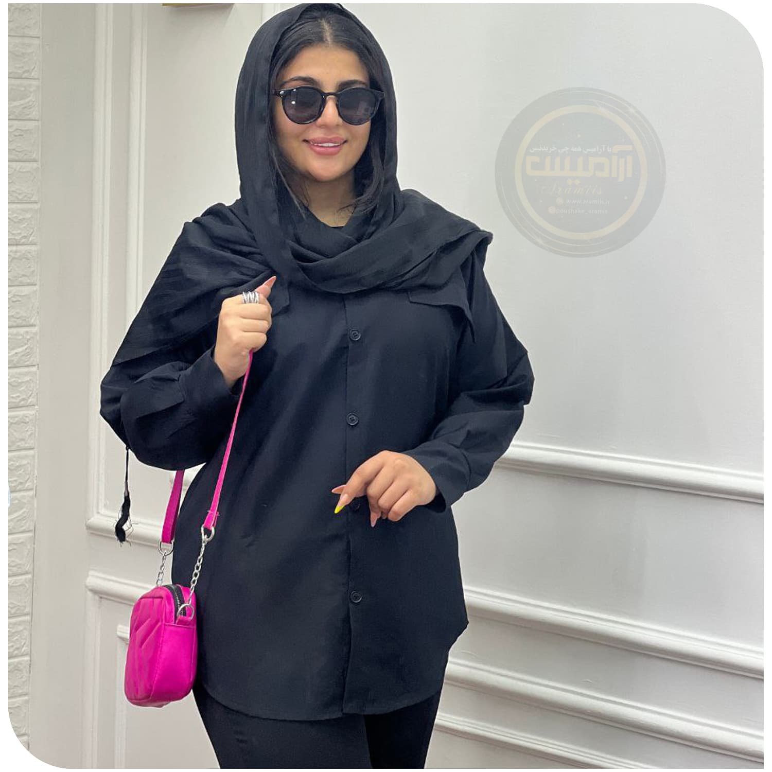 شومیز مانتویی داکرون رنگی — تصویر ۵