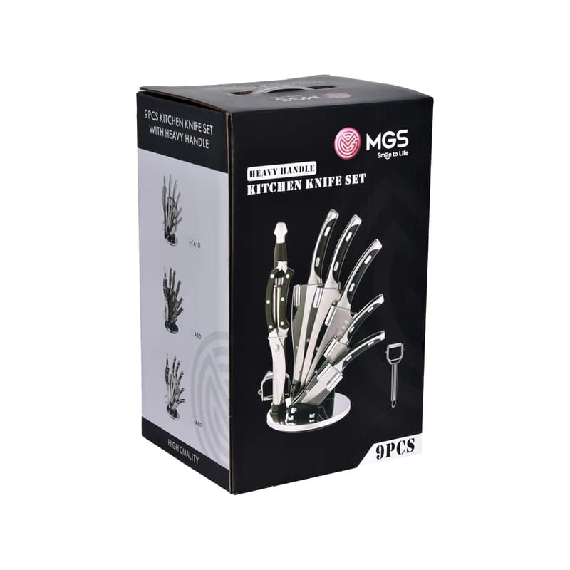 سرویس کارد ۹ پارچه مشکی برند ام جی اس MGS کد کالا S-K6005-T9(A3D) — تصویر ۸
