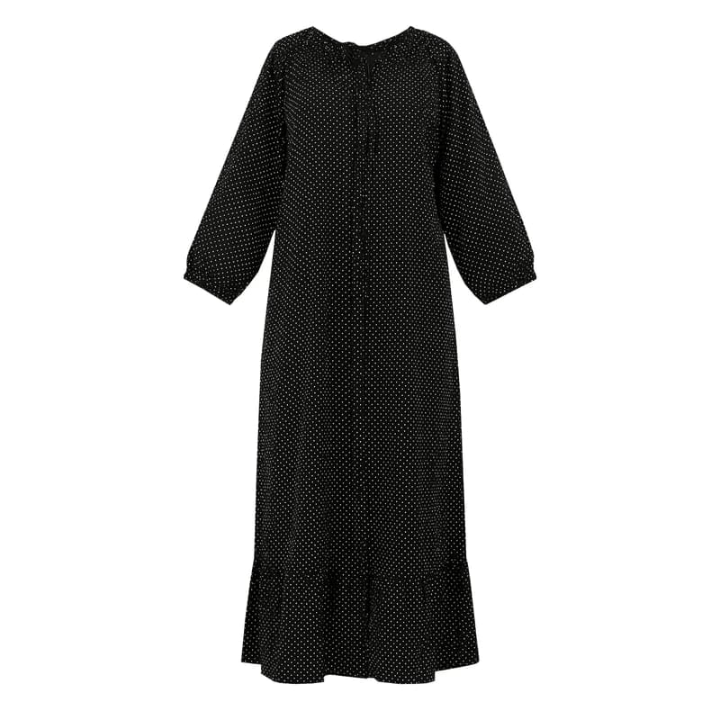 پیراهن ساحلی یقه گرد زنانه مدل مشکی ساده کد M12400