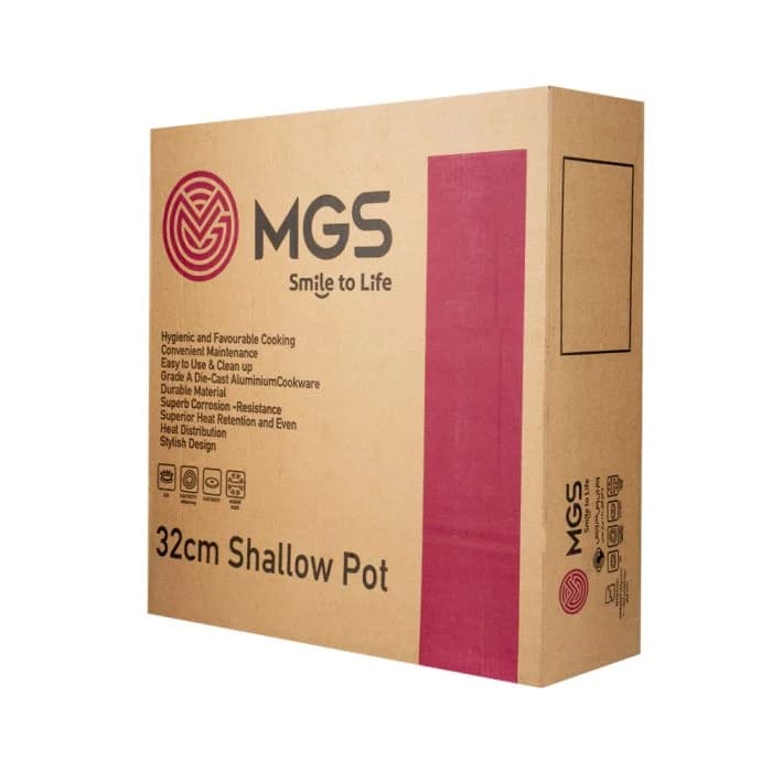 ‫تابه سایز 32 گرانیت طرح ایتالیا B (دو دسته)‬‏ برند ام جی اس MGS کد کالا/رنگ مشکی — تصویر ۷