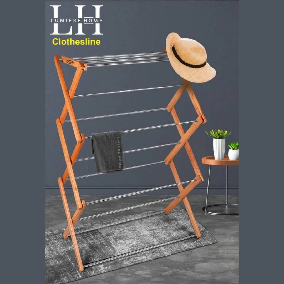 بند رخت چوب استیل ikea چوب راش — تصویر ۲