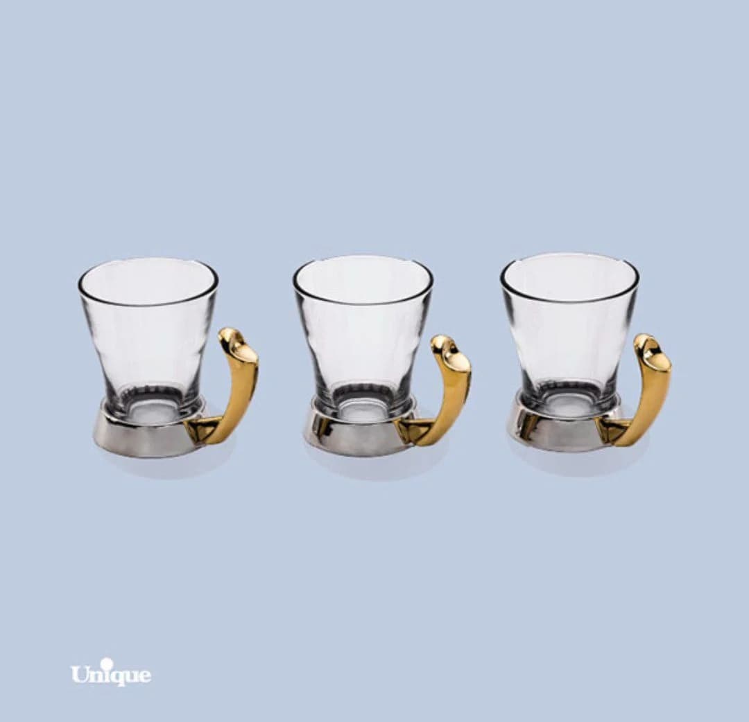 ست چایخوری پافیلی یونیک طلایی کد un-3124