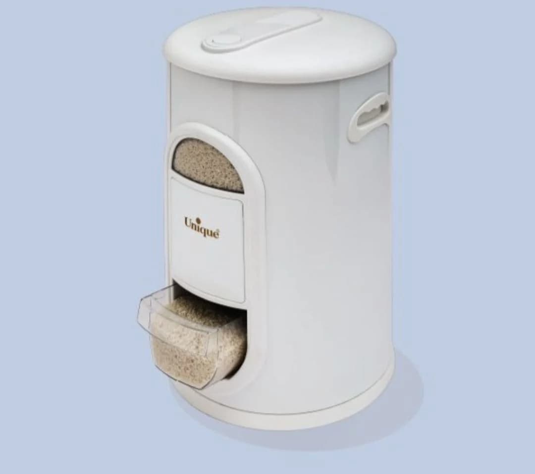 سطل برنج 10 کیلویی پیمانه دار سفید یونیک کد un-4140