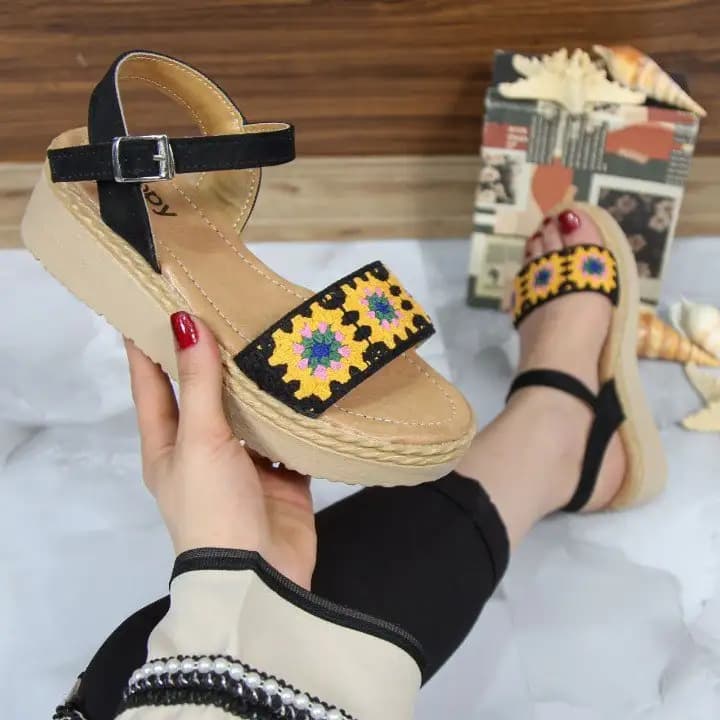 صندل خاطره (مشکی-زرد) کد 4160