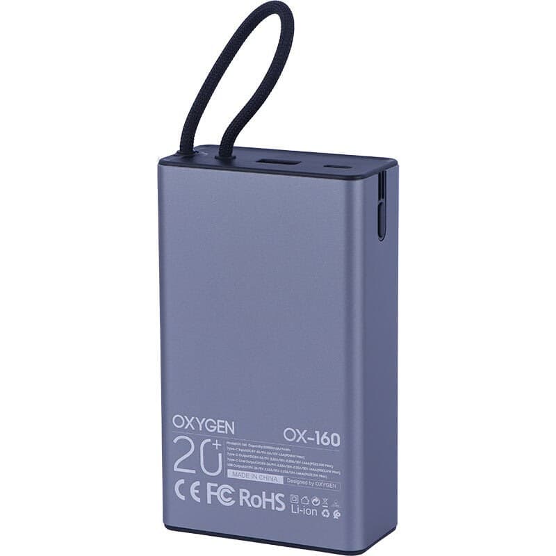 پاوربانک فست شارژ OXYGEN OX-160 20000mAh 22.5W PD — تصویر ۳
