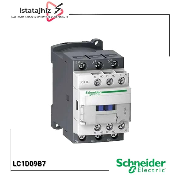 کنتاکتور 9 آمپر اشنایدر مدل LC1D09B7 بوبین 24 ولت
